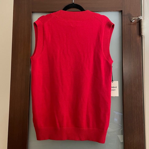 NWT Aritzia red Winston sweater knit vest Sunday Best - Picture 2 of 7